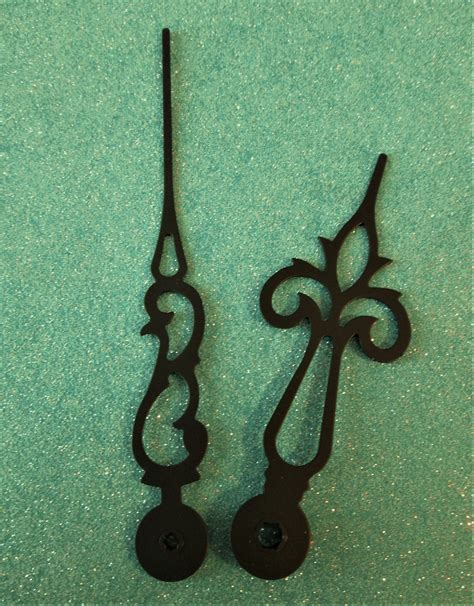 1 Pair Of New Black Painted Steel Fancy Clock Hands For Your Etsy