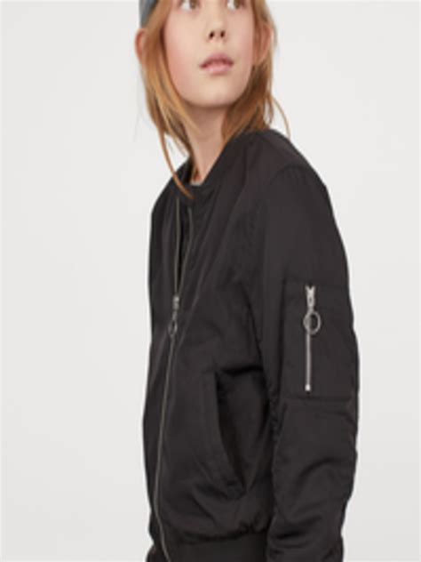 Buy Handm Girls Black Bomber Jacket Jackets For Girls 11803750 Myntra