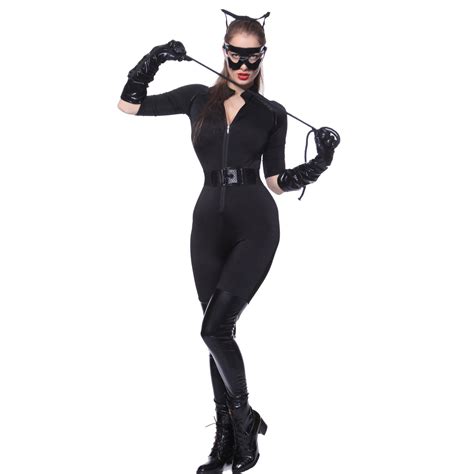 Ladies Catwoman Batman Dark Knight Rises Fancy Dress Costume Catsuit