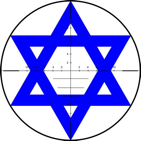 Download Transparent Israel Crosshair Blue Star Of David On White