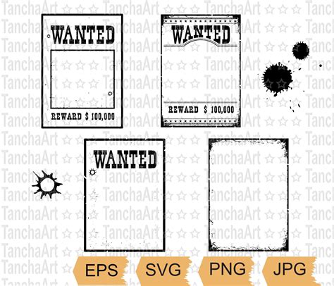 Wanted Poster SVG Wanted Frame For Portrait Bundle Wanted Etsy