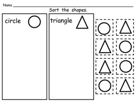 free sorting shapes practice pages both 2 d and 3 d solid shapes