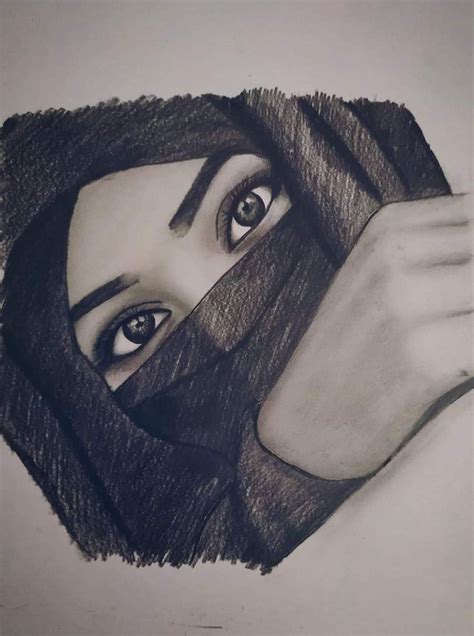 Artist Girl Drawing Sketches Girl Sketch Hijabi Girl