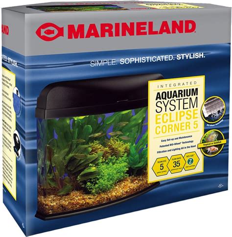 Marineland Eclipse Seamless Desktop Corner Aquarium 5 Gallon Amazon