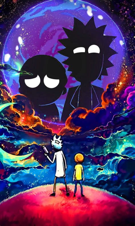 480x800 Rick And Morty In Outer Space Galaxy Note Htc Desire Nokia