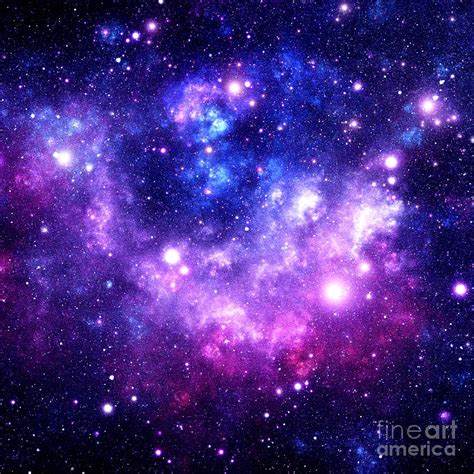 Purple Blue Galaxy Nebula Digital Art By Johari Smith