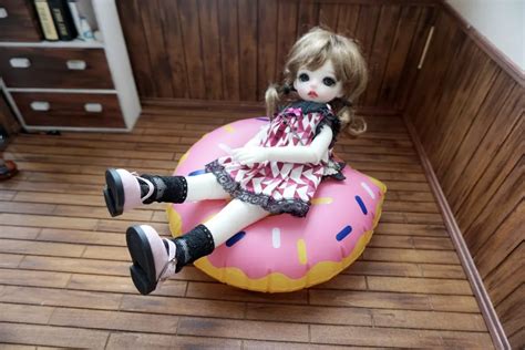 Newest Doll Mini Swim Ring Doll Outdoor Scene Shooting Props Doll