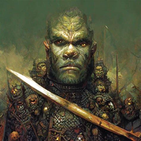 A Strong And Towering Orc Leads His Horde Of Orc And Midjourney Openart