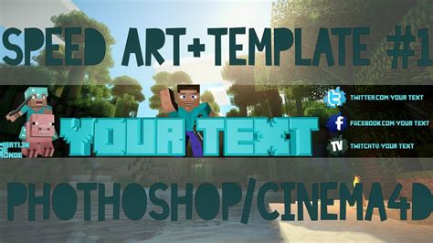 Minecraft Youtube Banner Templatespeed Art Youtube