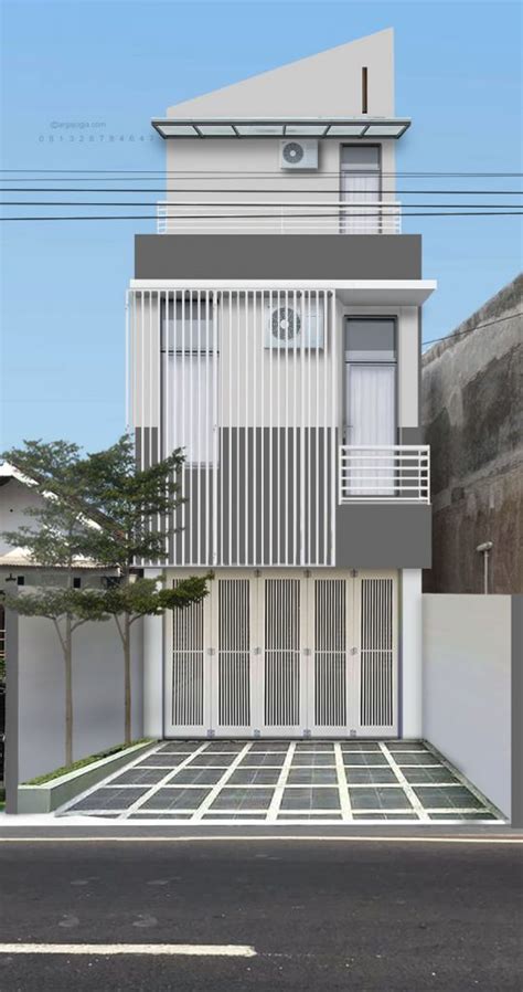 Desain Minimalis Fasad Ruko 3 Lantai Lebar 4 meter – Argajogja