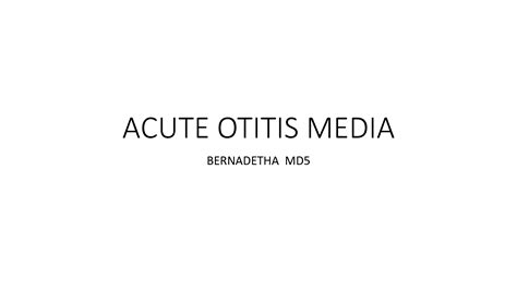 Solution Acute Otitis Media Studypool