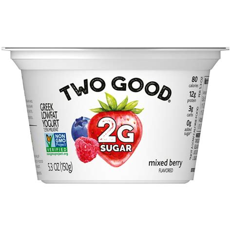 Two Good Lowfat Lower Sugar Mixed Berry Greek Yogurt 53 Oz Walmart