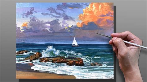 Acrylic Painting Sailing At Sunset Correa Art Youtube