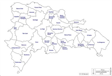 Administrative map of dominican republic. Dominican Republic free map, free blank map, free outline ...