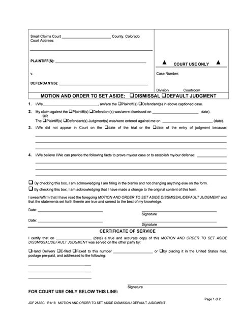 Self Help Small Claims Cases Colorado Judicial Branch Form Fill Out
