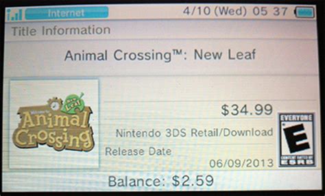 Whether new horizons is your first animal crossing game or not, it's easy to become overwhelmed by the wealth of different options you have once starting the game. 3DS eShop lists $35 price for Animal Crossing: New Leaf ...