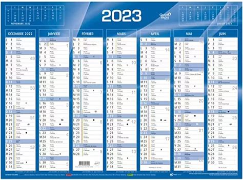 Quo Vadis 1 Calendrier De Banque Bleu Janvier 2023 à Décembre 2023