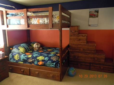 Both are great and have their upsides. Custom Full Over Full Bunk Bed With Drawers And Stairs by ...
