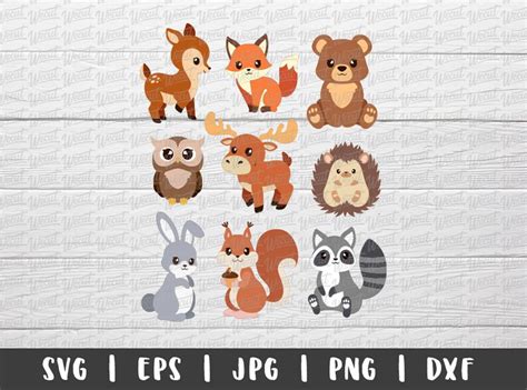 Woodland Animals Layered Svg Files For Cricut Projects Cute Etsy