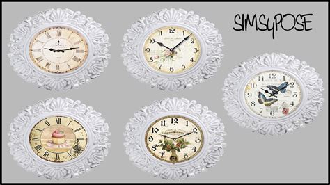 Download Sims 4 Pose Shabby Chic Wall Clock Wall Decor Sims 4 Pose Cc