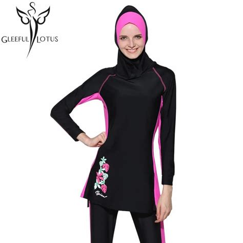 Modest Swimwear Islamic Swimsuit Full Coverage Bathing Suits Plus Size Girls Long Sleeve