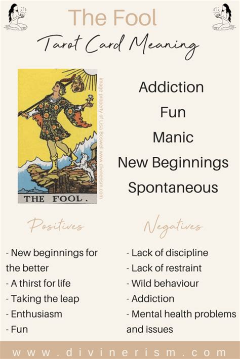 8 Fool Tarot Meanings Love Outcomes Feelings And More Divinerism In