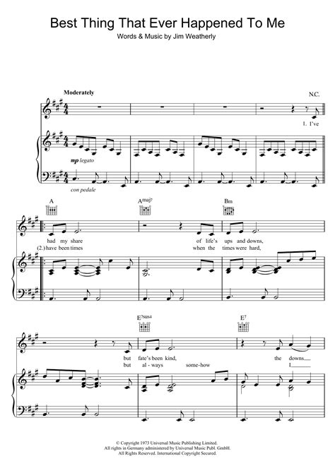best thing that ever happened to me sheet music ray price piano vocal and guitar chords