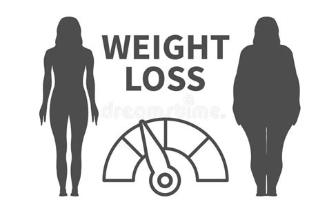 Weight Loss Infographic Vector Illustration With Woman Silhouette Stock