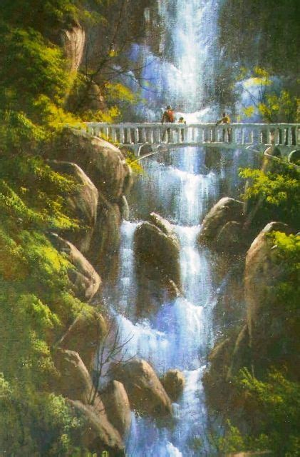 Multnomah Falls By Jerry Yarnell Art Waterfall Paintings Acrylic