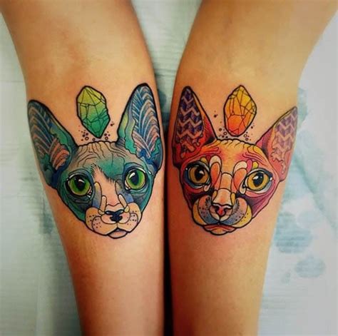This is a new unique design in tattoo art. 30 Oddly Charming Sphynx Cat Tattoos | Tattoodo
