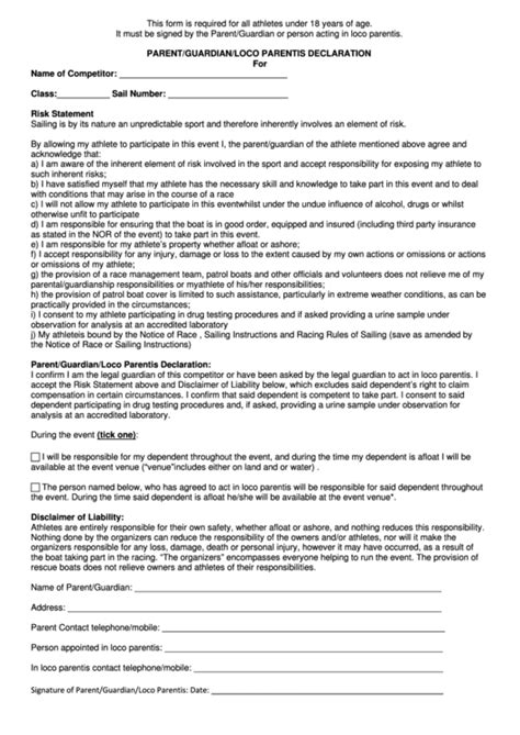 Top Loco Parentis Form Templates Free To Download In Pdf Format