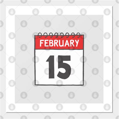 February 15th Daily Calendar Page Illustration Calendar Posters And