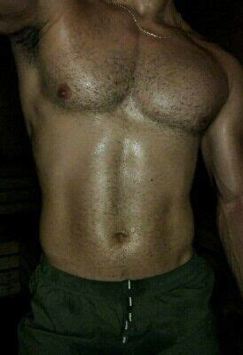 Shirtless Male Beefcake Muscular Hairy Sweaty Pecs Chest Abs Man PHOTO