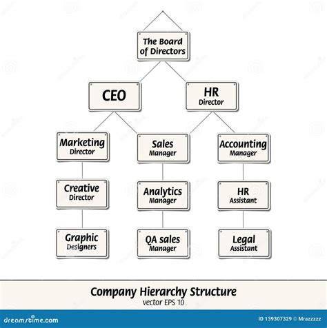 Company Hierarchy Structure Vector Illustrated With Signs Stock