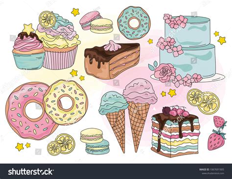 Sweet Clipart Sweets Color Vector Illustration Stock Vector Royalty
