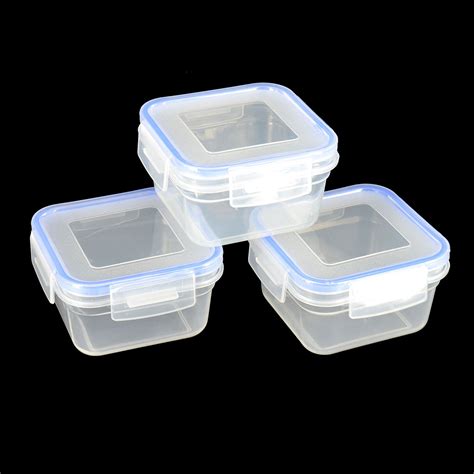 New 3x Clip And Lock Lids Containers Storage Clear Plastic Boxes Fresh