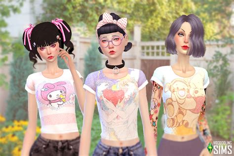 Sims 4 Cc Pastel Character Crop Tops 9 Different Voodoolings Sims