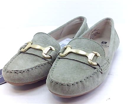White Mountain Womens Scotch Leather Closed Toe Loafers Sage Green