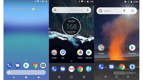 Stock Android, Android One and Android Go home screens | Android one, Android, Homescreen