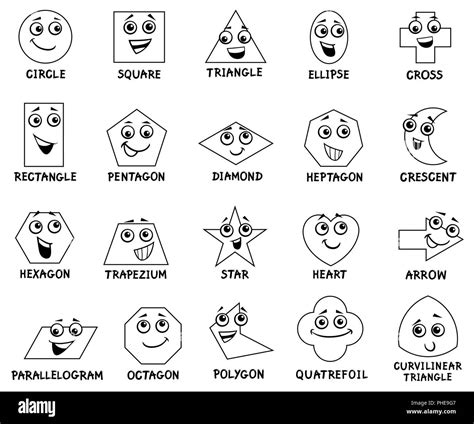 Cartoon Basic Geometric Shapes Characters Stock Photo Alamy