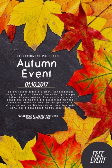 Autumn Fall Event Flyer Postermywall Event Poster Template Event