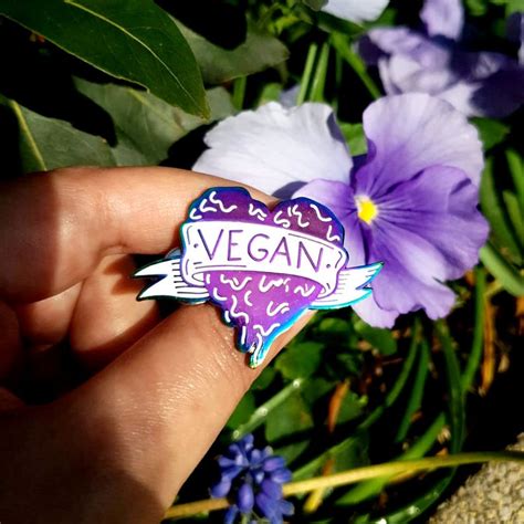 Vegan Heart Soft Enamel Pin Veganism Animal Rights Etsy