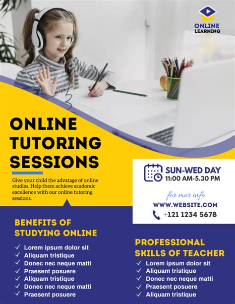 Online Classes Flyer Template Postermywall
