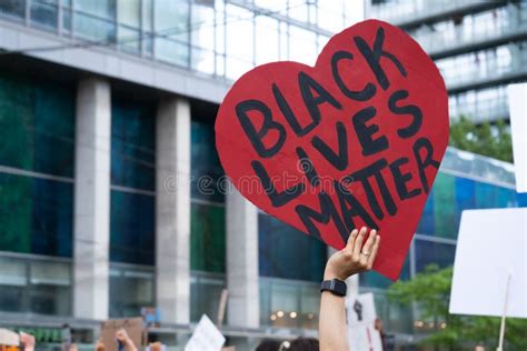 Black Lives Matter Written On Heart At Toronto Based Protest Editorial