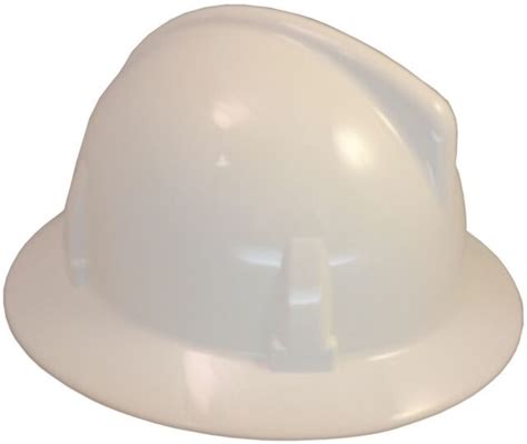 Msa Topgard Protective Full Brim Hard Hat With Fas Trac Suspension