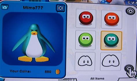 Click on the unlock items online button in the top right. Club Penguin Cheats by Mimo777