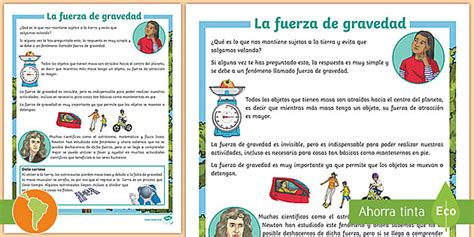 Ficha De Información La Gravedad Teacher Made Twinkl