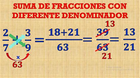 Suma De Fracciones Con Diferente Denominador Suma De Fracciones