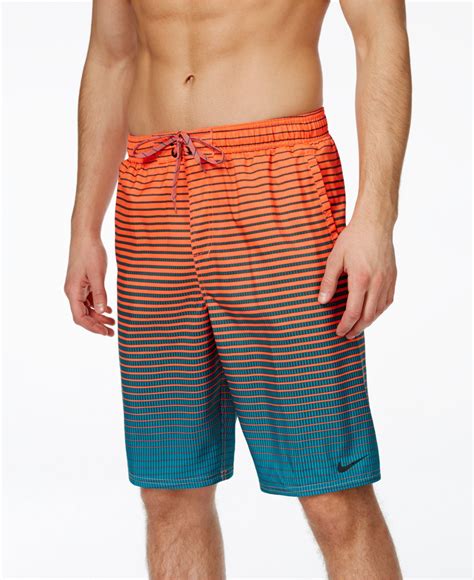 Nike Synthetic Performance Quick Dry Swim Trunks In Bright Crimson Orange For Men Lyst