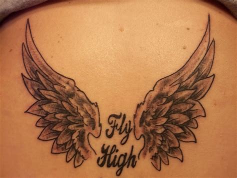 In Memory of my husband--Fly High my angel | Memorial tattoos, Leaf